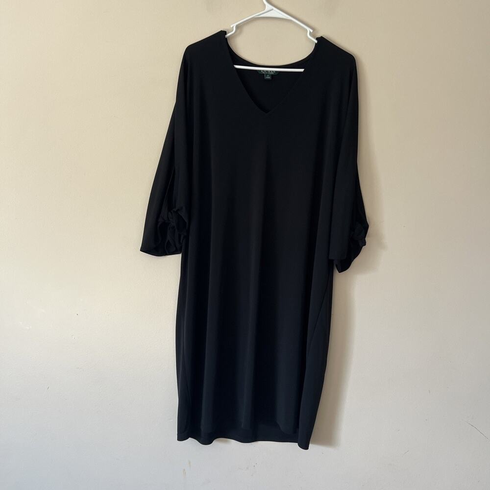 Lauren Ralph Lauren Dress Slice Sleeve Black Dress Womens XXL 2XL